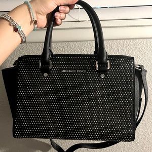 Michael Kors black studded purse